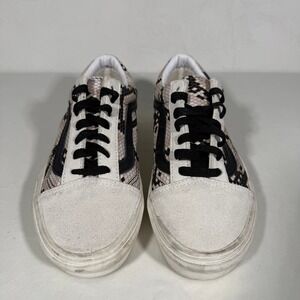 Vans Old Skool Snake Print Suede Low Top Sneakers Tan Black M 4 W 5.5